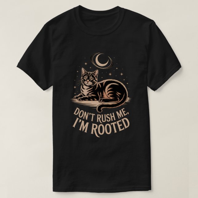 T-shirt Chat Enraciné – Ne Me Bousculez Pas Citation (Design devant)