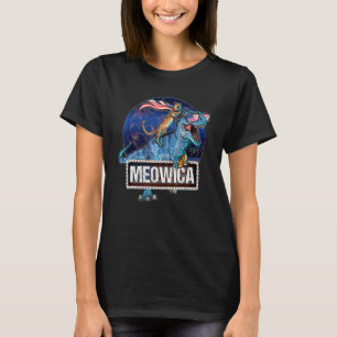 T-shirt Chat épique Meowica Rex dinosaure 4 juillet Drapea
