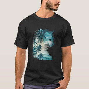 T-shirt Chat esthétique avec des paumes I Chat