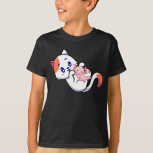 T-shirt Chat et Axolotl Kawaii Neko Anime Boy