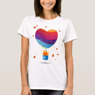 T-shirt Chat et ballon d'amour