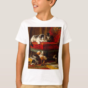 T-shirt Chat et chatons Jouer avec chaise