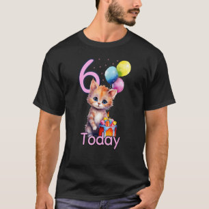 T-shirt Chat et Chatons Mignons, Fille ou Garçon 6ème Anni
