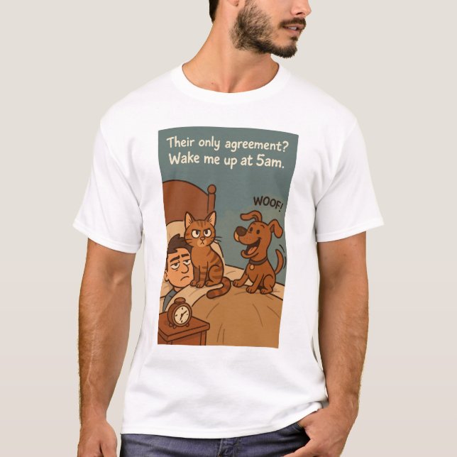 T-shirt chat et chien - Leur seul accord ? (Devant)