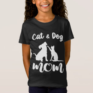 T-Shirt Chat et Chien Maman Animaux Animaux Aime Chiot pou