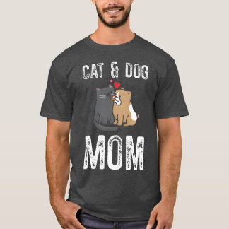 T-shirt Chat Et Chien Maman Chat Mama Chien Chat Maman Cha