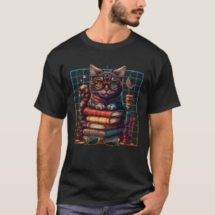 T-shirt Chat et Livre Bookworm Livres et fans de Chat 2