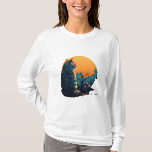 T-shirt Chat Et Oiseau