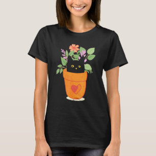 T-shirt Chat Et Plante Pour Jardinier De Plantes Jardinage