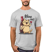 T-shirt Chat et Vin amusant - Desig mignonne à la