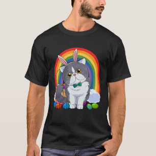 T-shirt Chat Exotic Shorthair Pâques Œufs Lapin