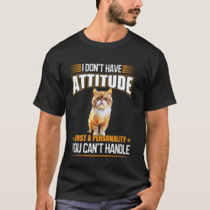 T-shirt Chat Exotique à Poil Court Attitude Personnalité D