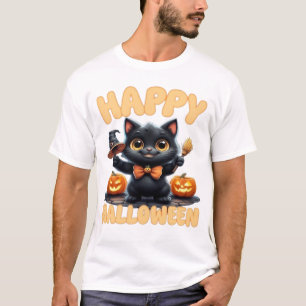 T-shirt chat fantôme, chemise d'Halloween, mignon 