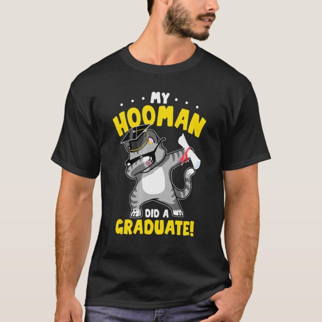 T-shirt Chat Félicitations Humain Dabbing Kitten Graduatio (Devant)