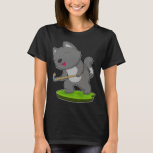 T-shirt Chat Field Hockey bâton