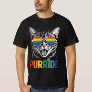 T-shirt Chat Fierté Gay Lesbienne Arc-en-ciel LGBTQ Allié