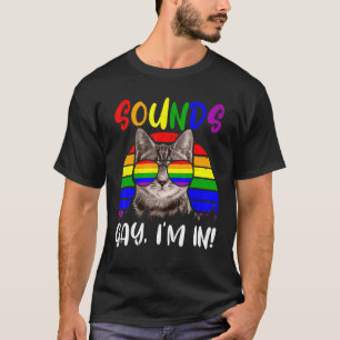 T-shirt Chat Fierté Lgbt Arc-en-ciel Sons Gay Je Suis En C