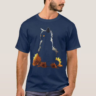 T-shirt Chat Fleurs Œuvre d'art Chat Motif Animal vintage