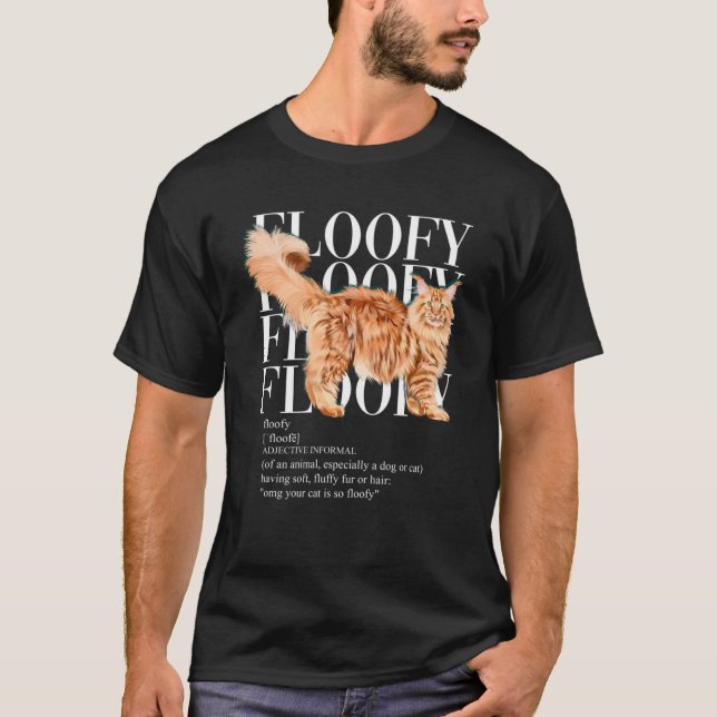 T-shirt Chat Floofy Red Maine Coon (Devant)