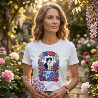 T-shirt Chat floral élégant