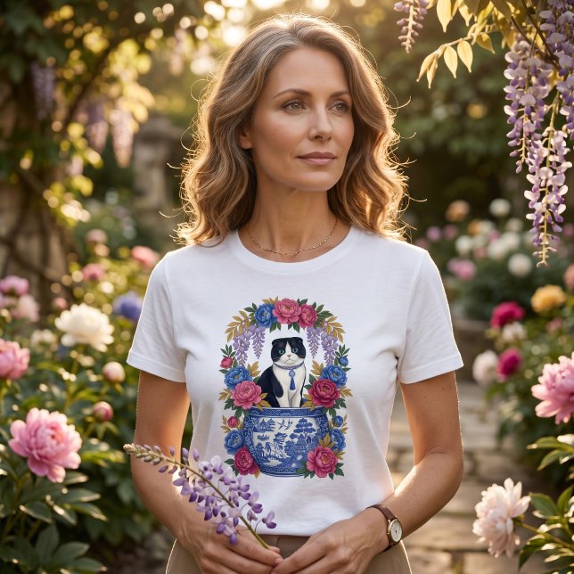 T-shirt Chat floral élégant (Créateur téléchargé)