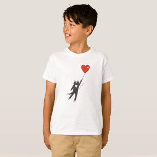 T-shirt Chat flottant attaché à un ballon - Choisissez la 