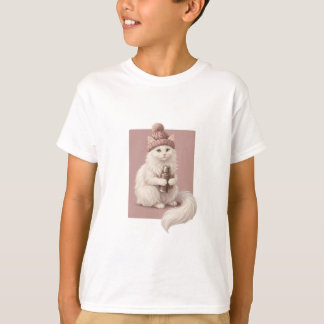 T-shirt Chat Fluffy Cozy avec Thermos Enfants