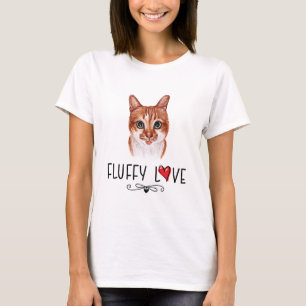T-shirt Chat Fluffy Love Kitty Meow Portrait