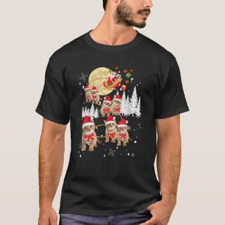 T-shirt Chat Funny Reindeer Noël Lune Père Noël
