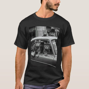 T-shirt Chat Gangster Drôle Cadeaux Papa Chat Minou Mobste
