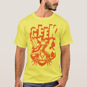 T-shirt chat geek manette jeux joystick video 