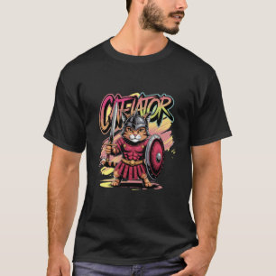 T-shirt Chat Gladiateur Guerrier Épique Amateurs de Chats