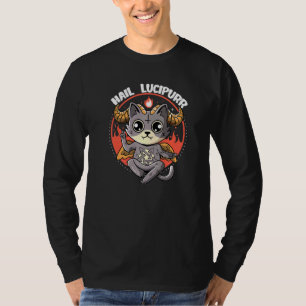 T-shirt Chat Goth Devil Lucifer Pentagram Mephistopheles