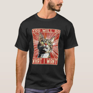 T-shirt Chat graphique avec citation drôle Tu feras ce que