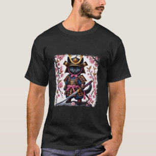 T-shirt Chat graphique de samouraï Kitty Guerrier Japonais