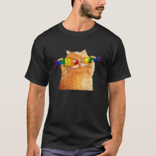T-shirt Chat Gras Attrapant Des Yeux De Poisson Poissons P