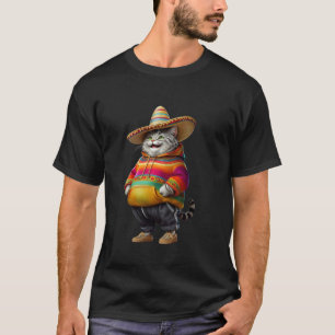 T-shirt Chat Gras Drôle Cinco De Mayo Chaton Gras Amateur