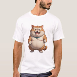T-shirt Chat gras en colère mignon drôle chat en colère