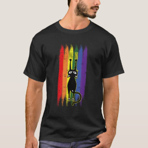 T-shirt Chat gratant la fierté gay drôle patte de chaton f