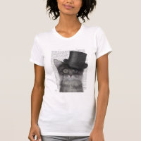 Chat gris avec chapeau supérieur