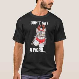 T-shirt Chat gris mignon sans mots Costume renne