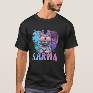 T-shirt Chat Groovy Amoureux Forme de Coeur Karma