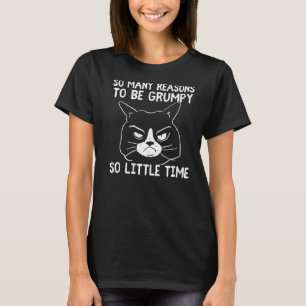 T-shirt Chat Grumpy Mauvaise Humeur Matin Personnes Sarcas