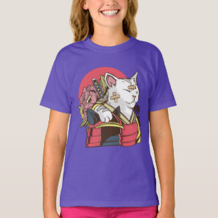 T-shirt Chat Guerrier Samouraï