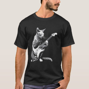 T-shirt Chat Guitariste Guitare - Oriental Shorthair Papa