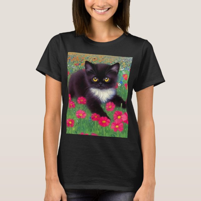 T-shirt Chat Gustav Klimt Tuxedo (Devant)