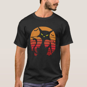 T-shirt Chat Halloween Chat avec Couteau Chat Noir Effraya