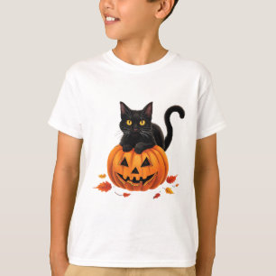 T-shirt Chat Halloween Citrouille Pour Femmes Hommes Enfan