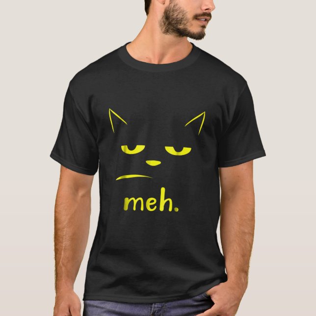 T-shirt Chat Halloween Meh Sarcastique Et Drôle (Devant)