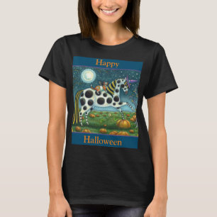 T-shirt CHAT HALLOWEEN PONY ET BAT CHAT Imaginaire Cheval